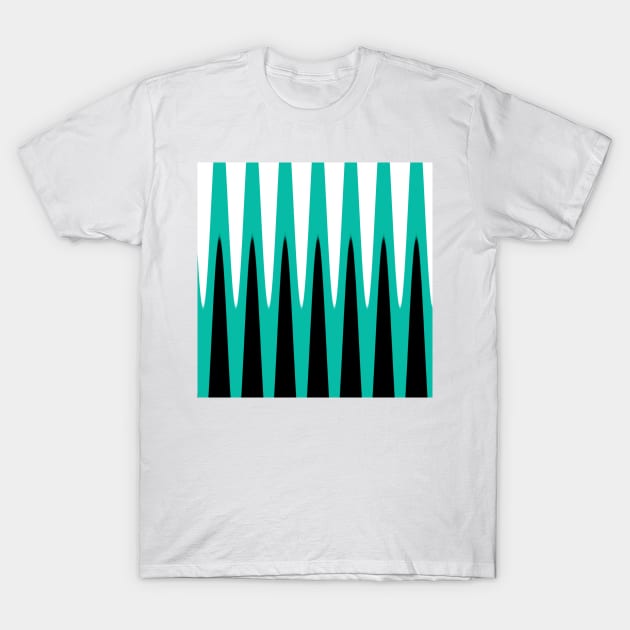 Wave Design Teal T-Shirt by BlakCircleGirl